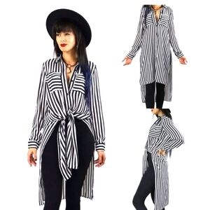 Fox blood shirt dress size small black and white stripes